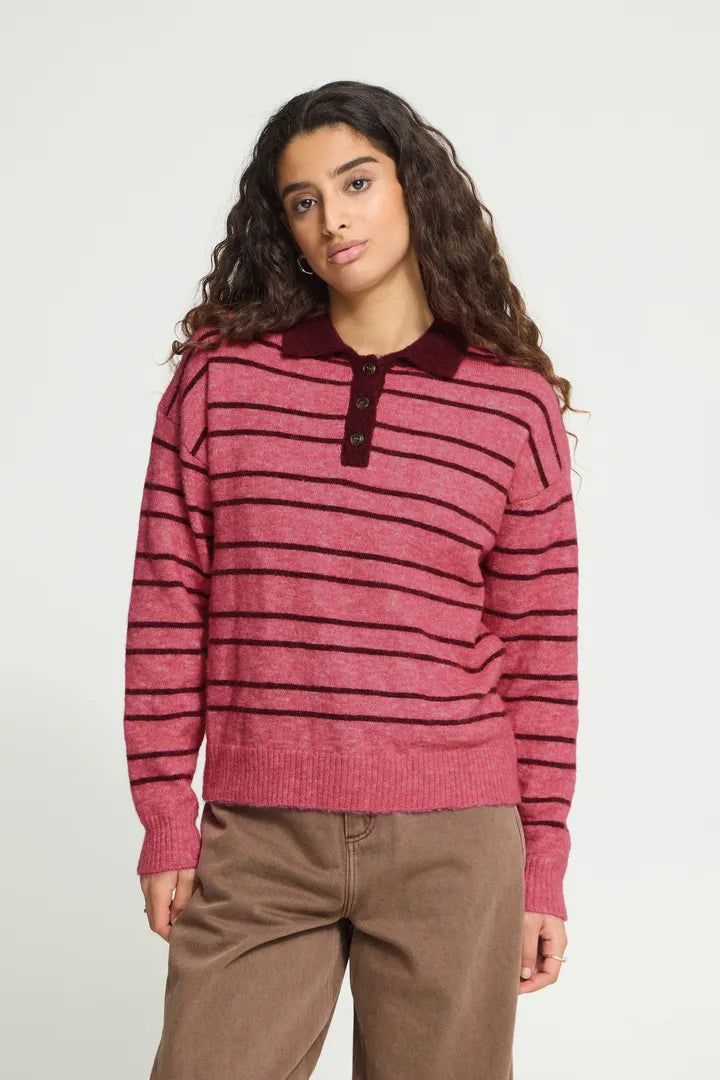 Tricot style polo - Sage