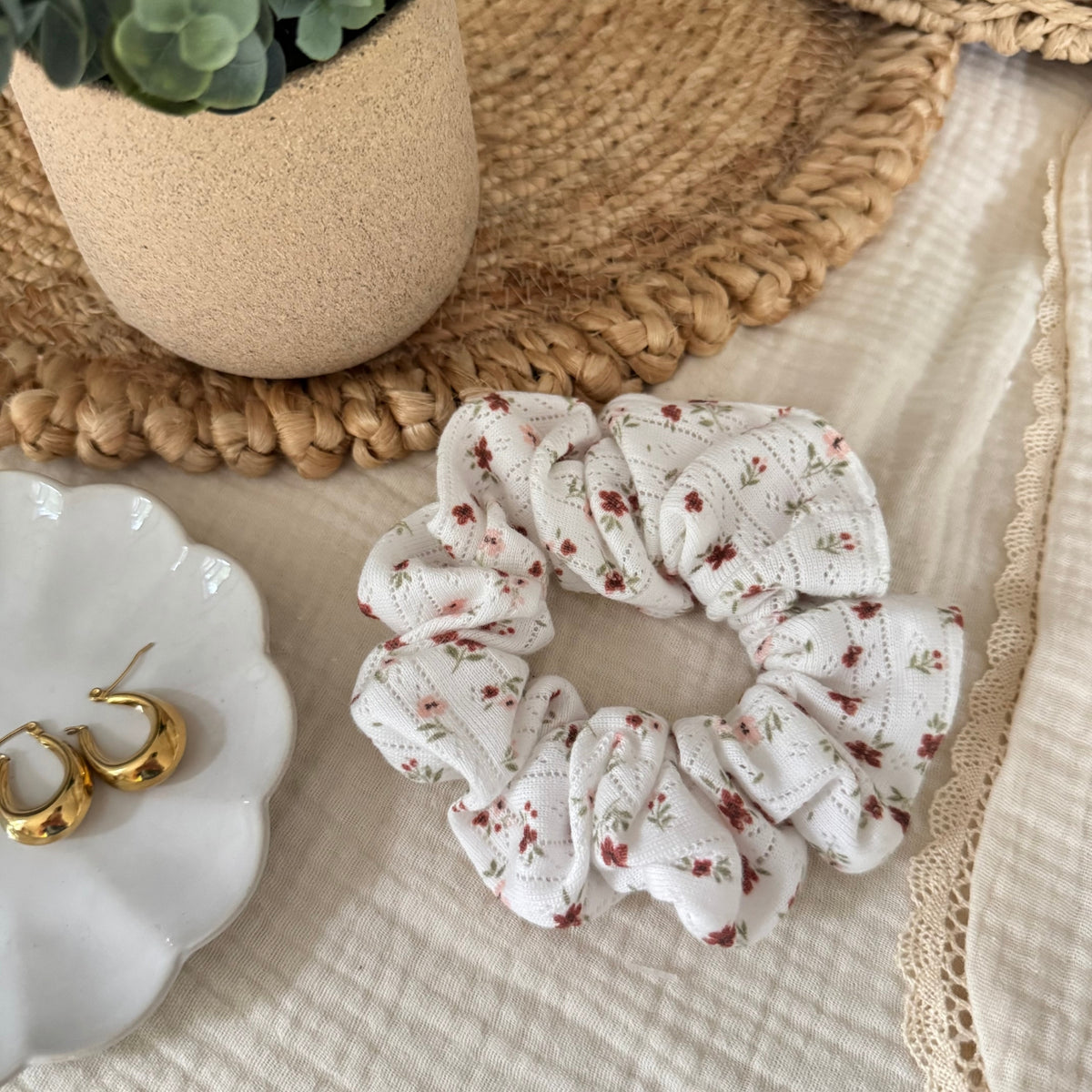 Chouchou pour cheveux - Blanc cassé