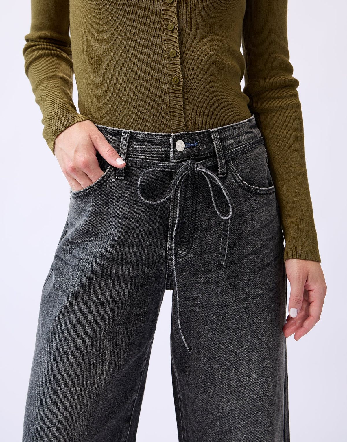Jeans Lily Wide Leg - Stone