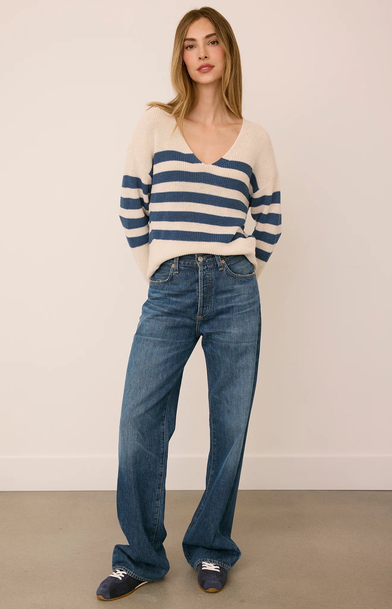 Tricot à rayures navy -Tucker