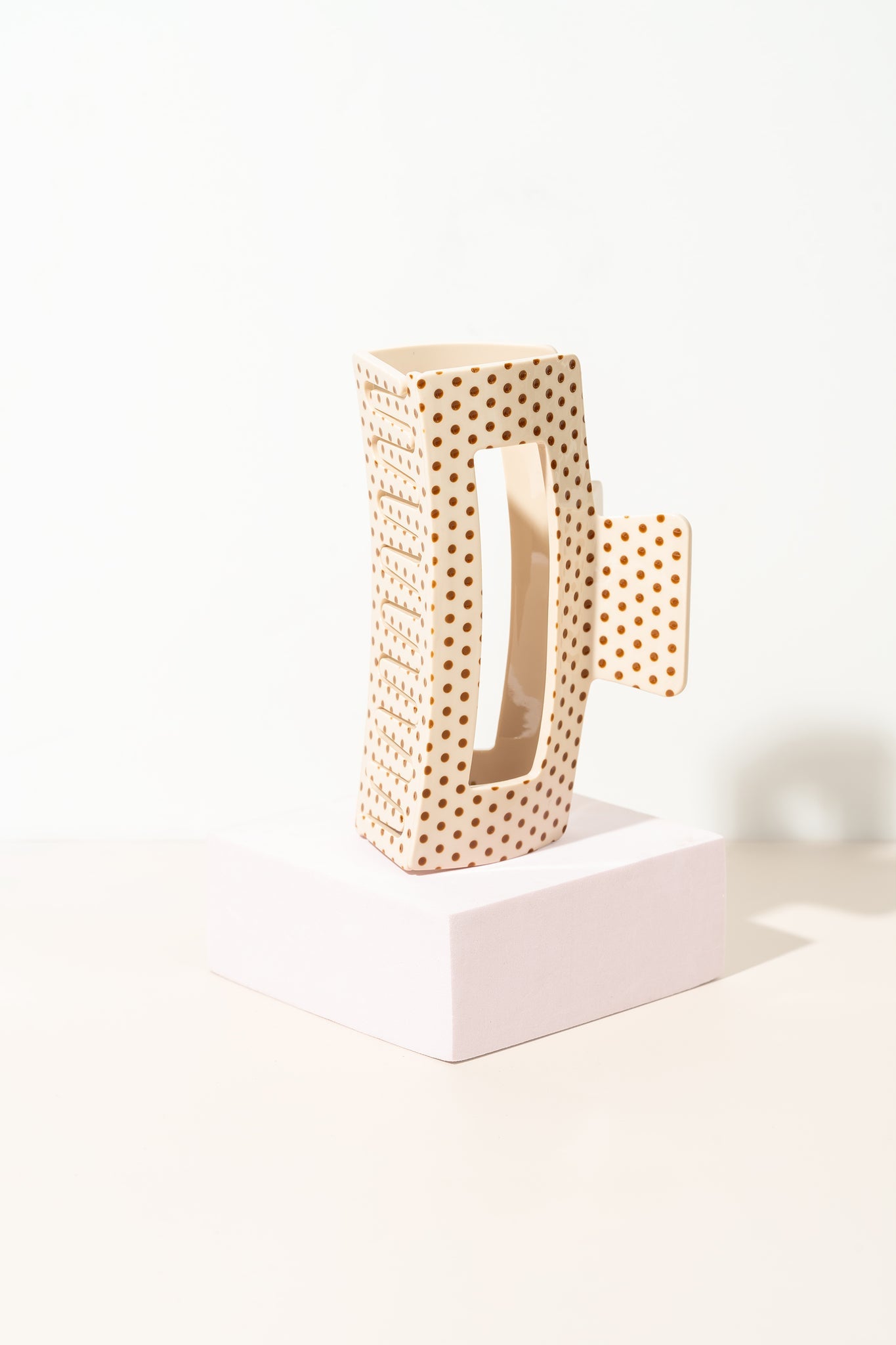 Pince à cheveux - Beige Polka Dot