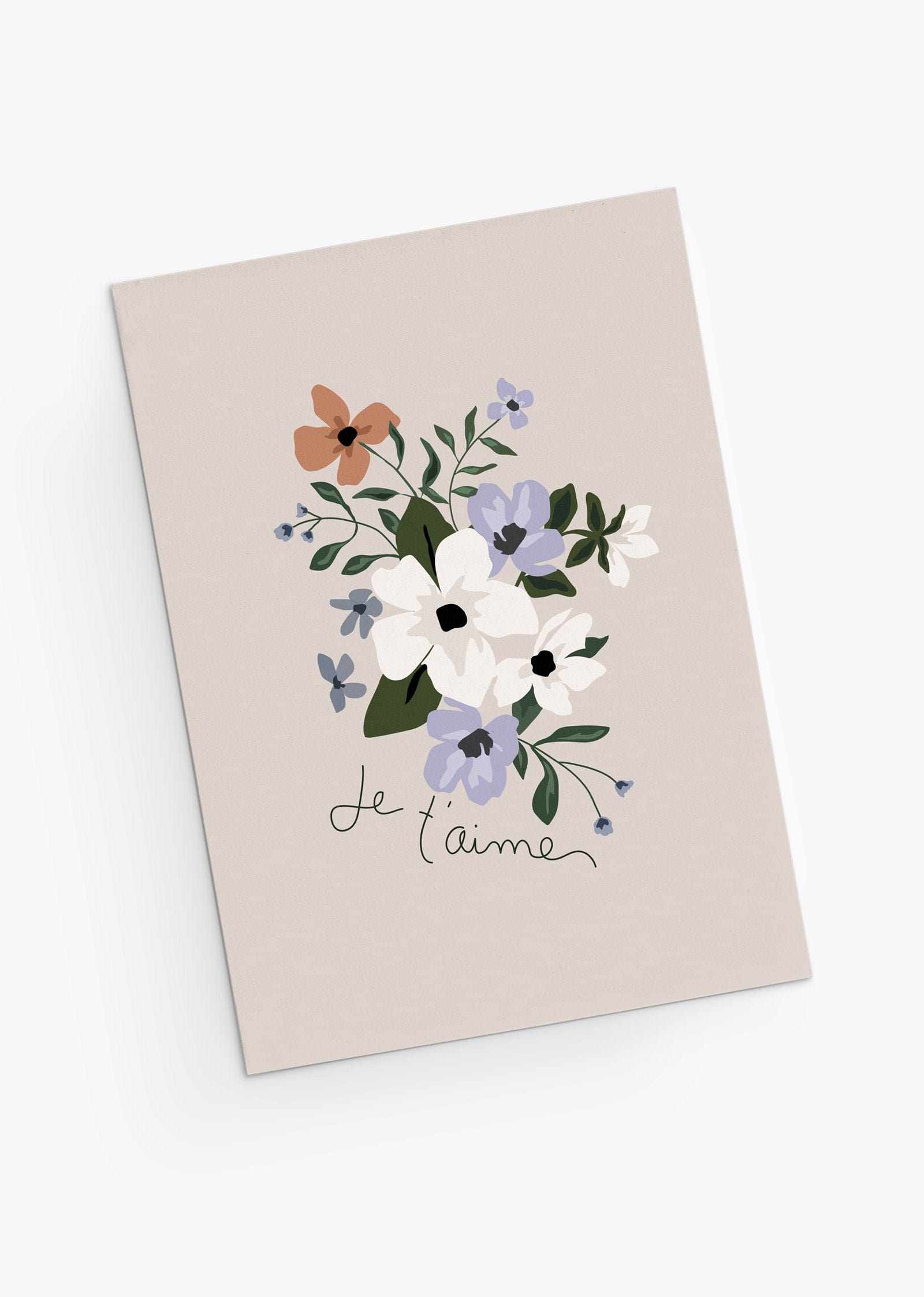Carte de voeux illustrée - Je t'aime