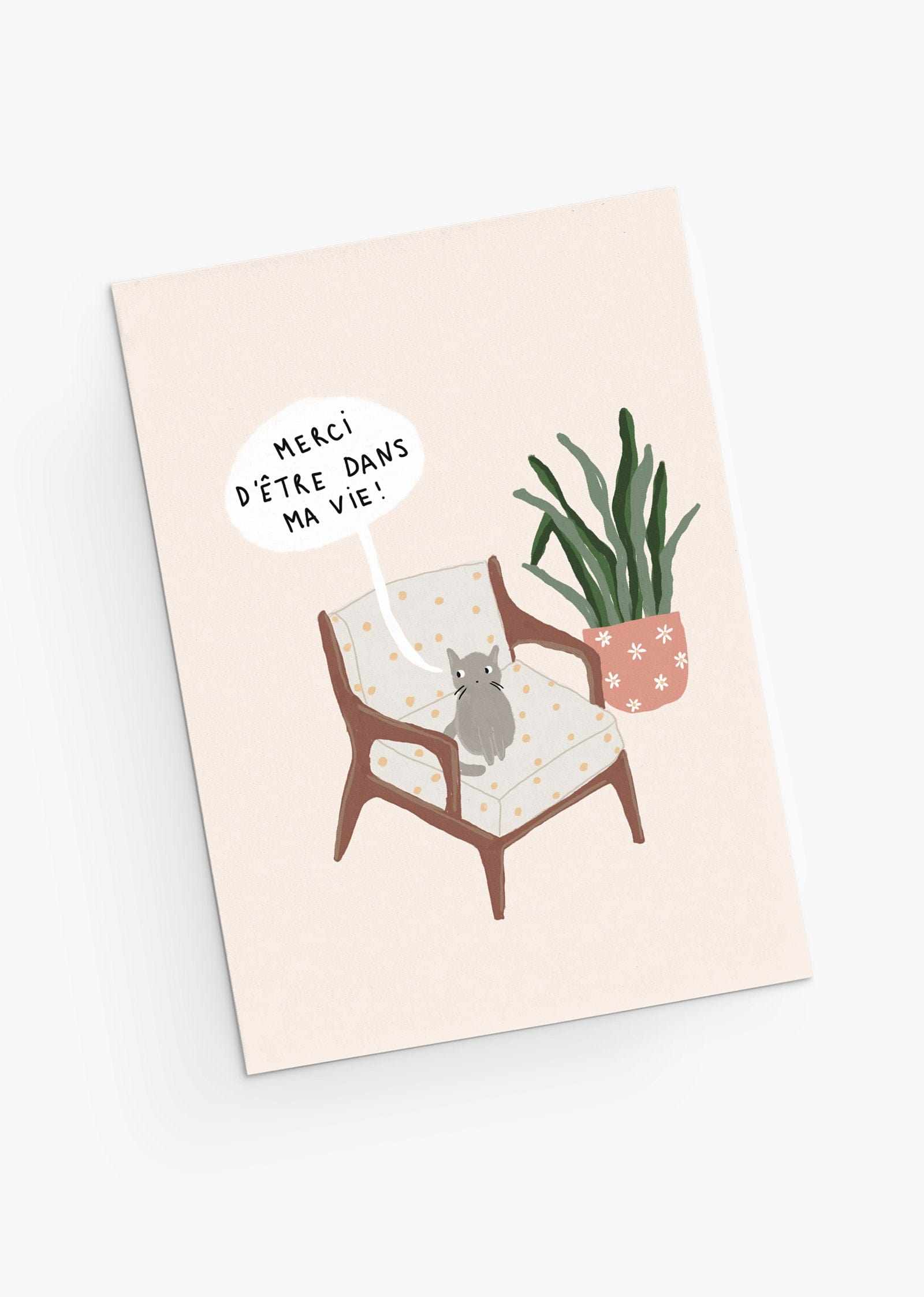 Carte de voeux illustrée - Merci d'être dans ma vie