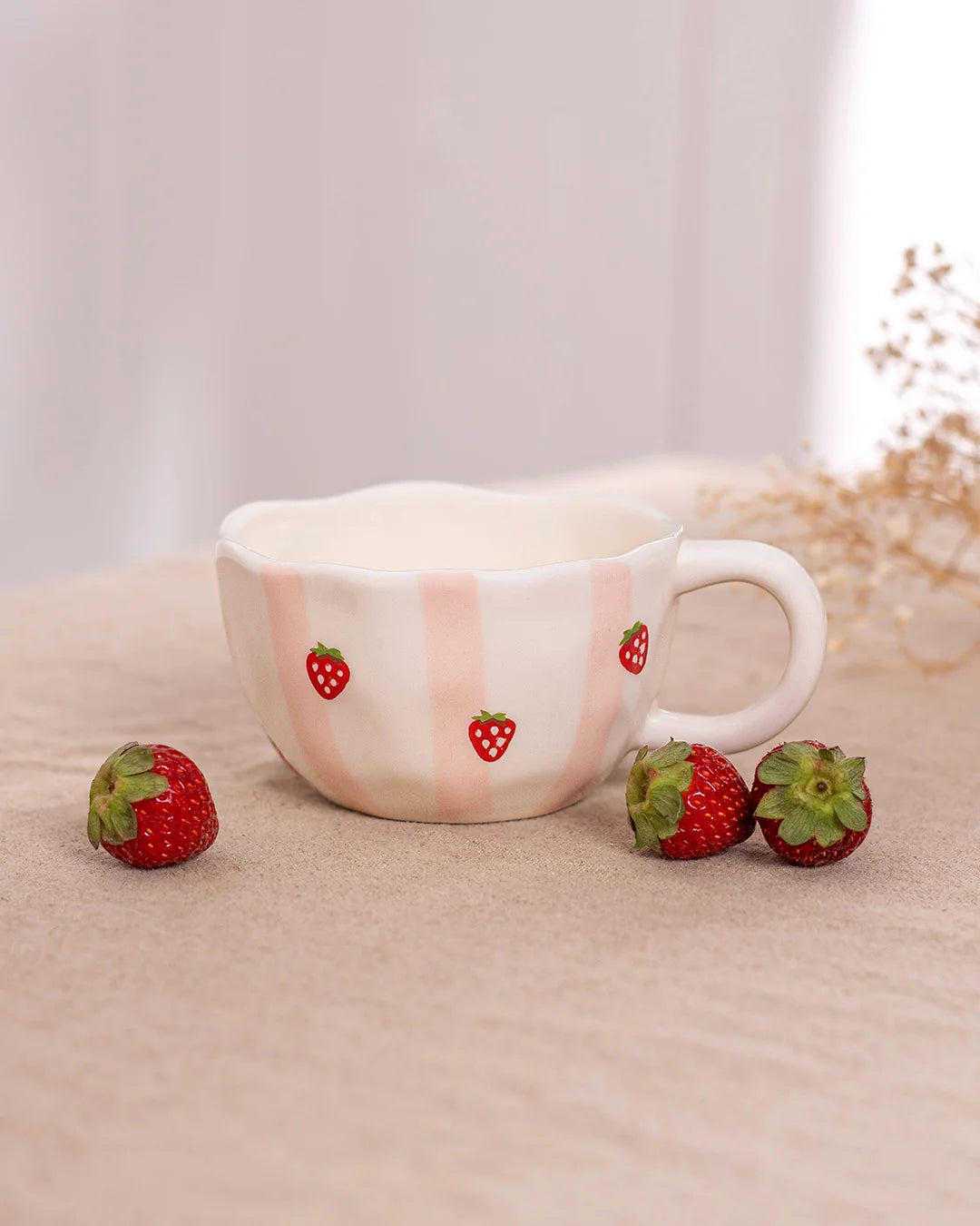 Tasse fruitée - Rayures de fraises