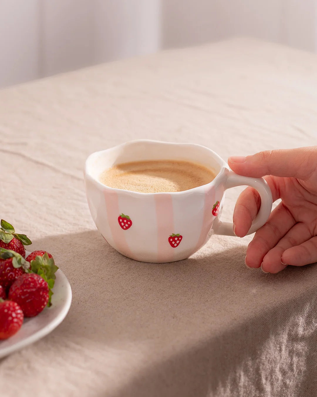 Tasse fruitée - Rayures de fraises