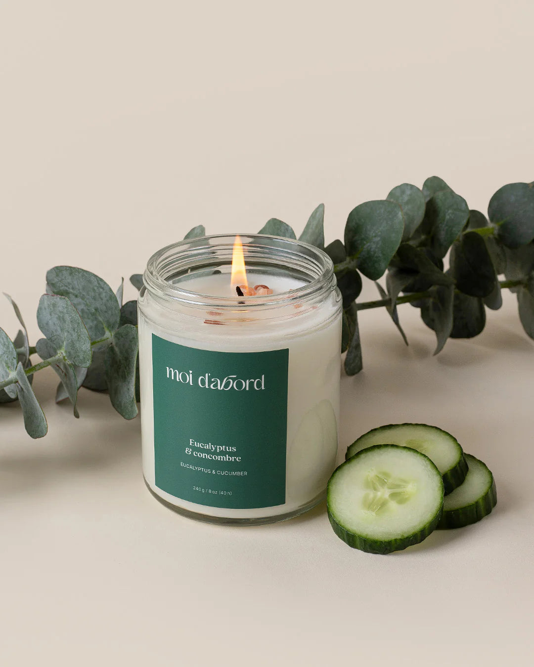 Bougie de soja - Eucalyptus &amp; concombre