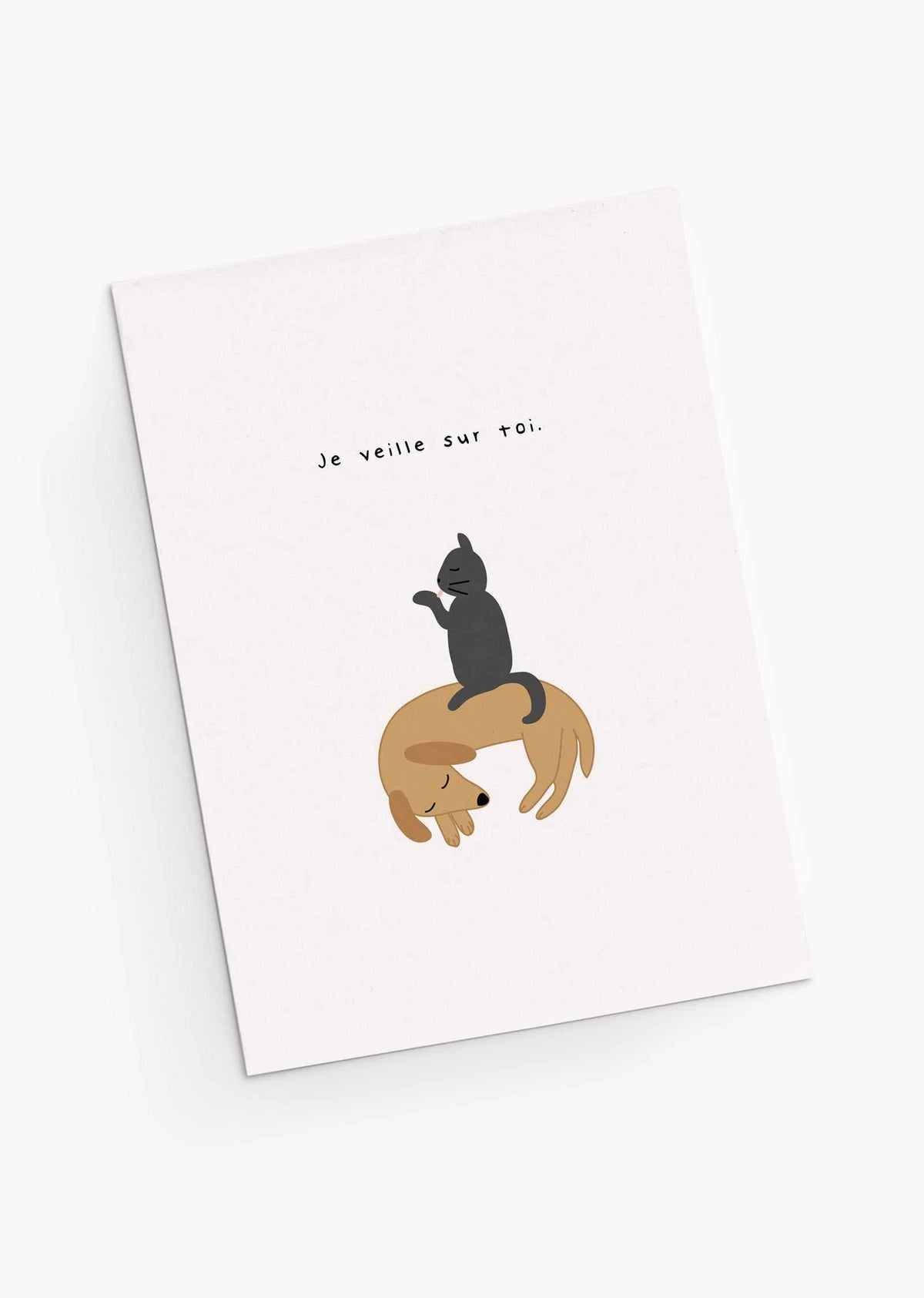 Carte de voeux illustrée - Je veille sur toi