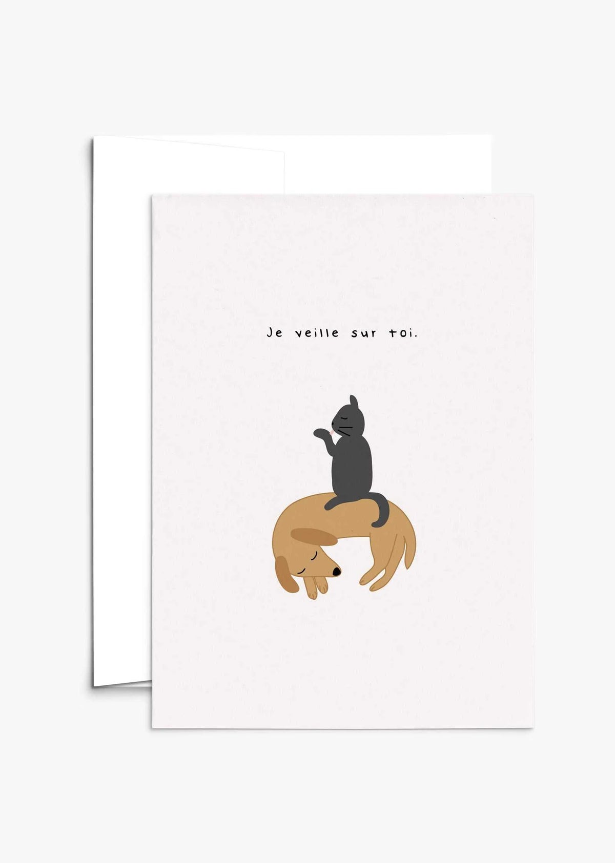 Carte de voeux illustrée - Je veille sur toi