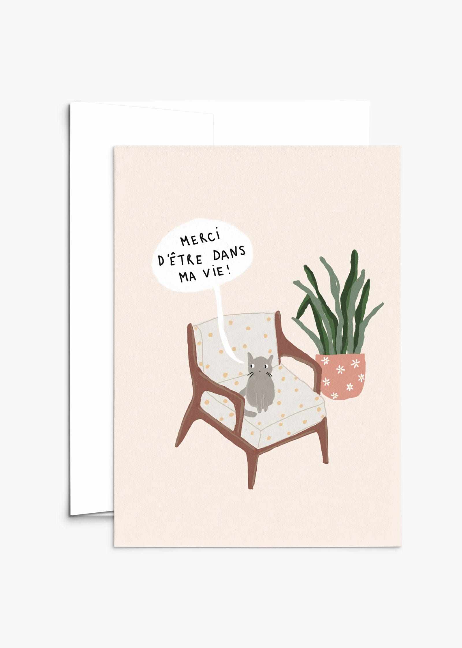 Carte de voeux illustrée - Merci d'être dans ma vie