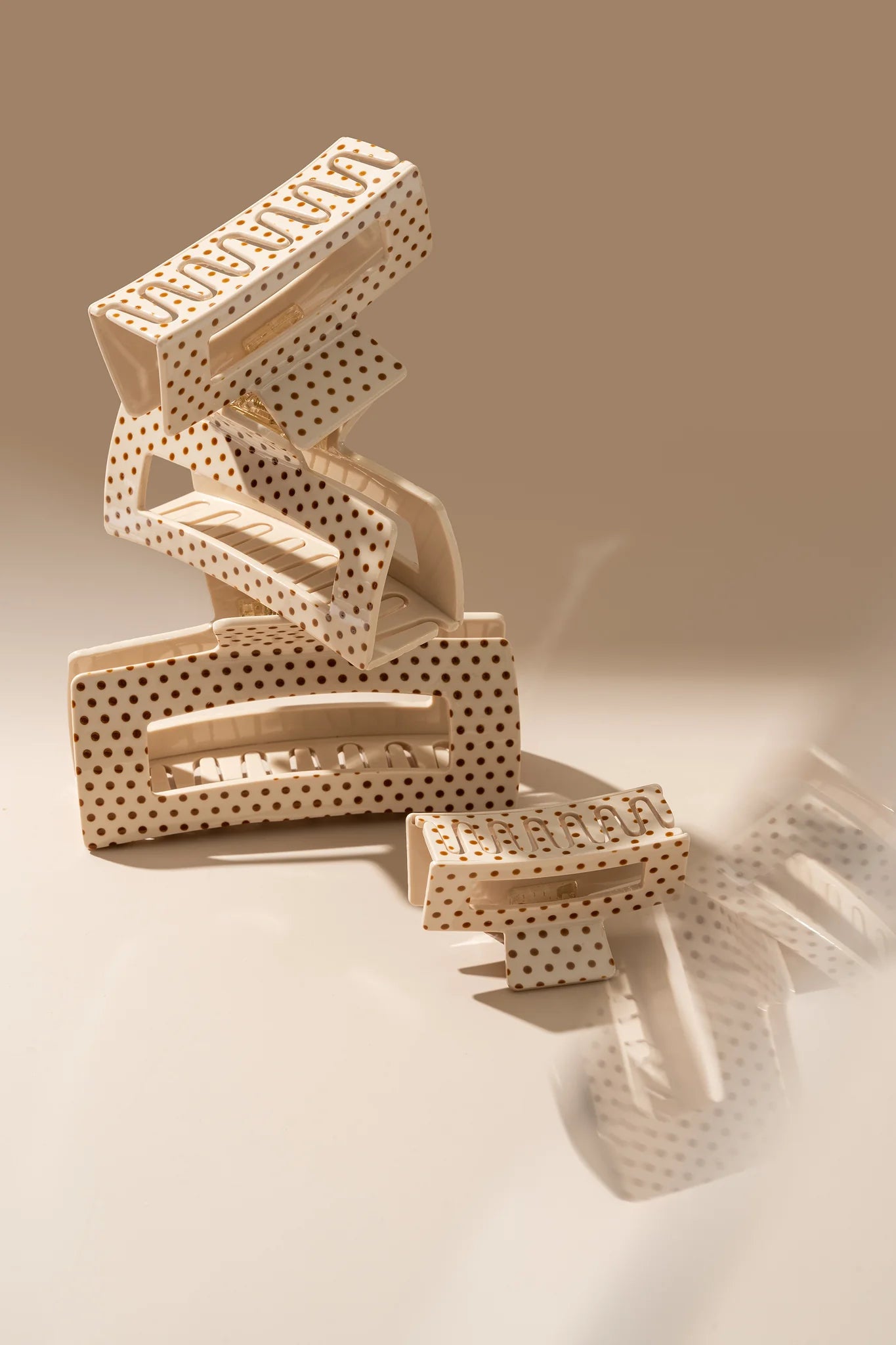 Pince à cheveux - Beige Polka Dot