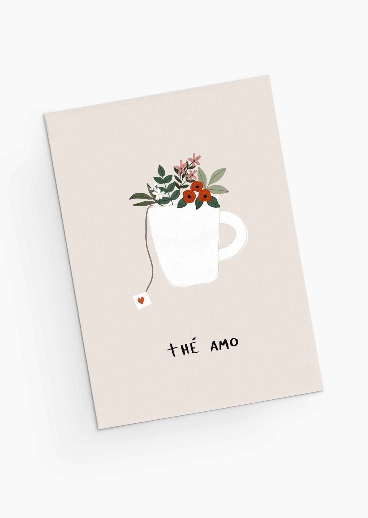 Carte de voeux illustrée - Thé amo